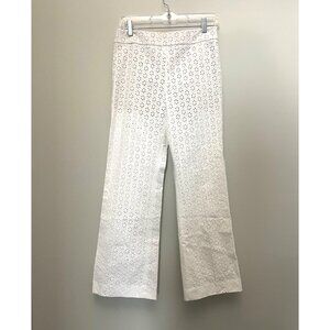 True Royal White Cotton Wide-Leg Pants XS